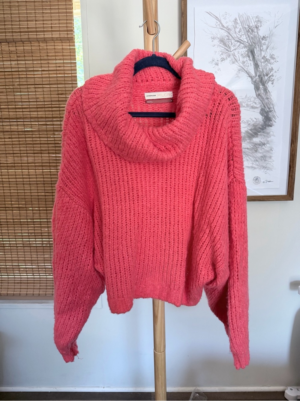 Anthropologie Pilcro Cowl Neck Pink Sweater
